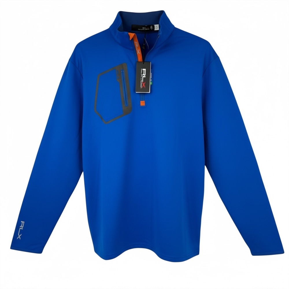 RLX Ralph Lauren Men’s Size Large Blue Long Sleeve 1/4 Zip Golf Pullover NWT